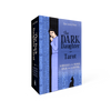 The Dark Daughter Tarot by Schiffer Publishing, Ltd. is a box set featuring a stylized woman in a long blue dress embodying the divine feminine, with intricate blue patterns and a black cat on the front.