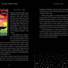 A card from The Dark Daughter Tarot by Schiffer Publishing, Ltd. shows a figure in red and yellow robes on a green platform beneath colored suns. The Ten of Fire—Xihe embodies the divine feminine, with explanatory text alongside.