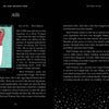 An open book reveals The Dark Daughter Tarot by Schiffer Publishing, Ltd., showing the Ace of Air - Bird Woman card. The left page displays a red-and-white bird goddess figurine; the right page details the card’s meaning.