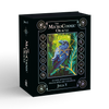 The MicroCosmic Oracle box by Schiffer Publishing, Ltd. features mystical symbols, astrological signs, and an illustrated raven among nature on a black background with colorful accents. Authored by Julia Y.