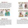 The Marginal Lenormand by Schiffer Publishing, Ltd. features illustrated fortune-telling cards with medieval animal characters, offering insights on finances, annual statements, and the meaning of the heart suit’s number nine.