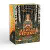 The Nordic Forest Rituals Oracle Cards by Schiffer Publishing, Ltd. feature an illustrated woman in an orange dress among forest spirits and trees, holding an open book. Subtitle: "Bringing Ancient Wisdom into Modern Life.