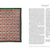 On the left is "Stitching Together History" from Schiffer Publishing, Ltd., featuring a quilt with red, pink, and green geometric patterns and a solid green border. On the right is a “Foreword by Bunnie Jordan” page from the Virginia Quilt Museum.