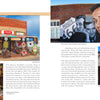 Get Your Pics on Route 66" by Schiffer Publishing, Ltd. showcases Route 66 photography from Erick, OK, featuring a mural of Roger Miller, vintage signs, a quirky memorabilia shop, and wagon wheel decor.