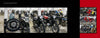 Audi's Historic Fleet by Schiffer Publishing, Ltd. showcases rows of vintage motorcycles in a bright indoor space, similar to displays at the Audi Museum Mobile, with close-up shots featuring classic red models.