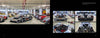 Audi's Historic Fleet from Schiffer Publishing, Ltd. showcases prototype cars parked in a spacious indoor garage, with close-ups featuring a silver open-top race car’s standout design and engine details.