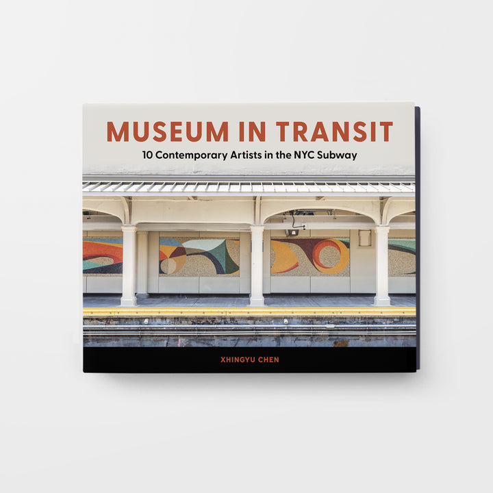 Museum in Transit by Schiffer Publishing, Ltd. showcases 10 contemporary artists in NYC subways, with a cover featuring vibrant public art inspired by MTA Arts & Design.