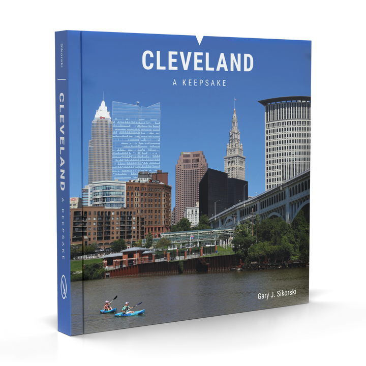 Cleveland by Schiffer Publishing, Ltd. showcases the city's skyline, diverse architecture, river views, and kayakers—a perfect photo book souvenir or gift for fans of Cleveland.