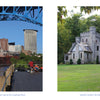Left: A large ship travels under a steel bridge with Cleveland’s skyline behind it. Right: A small stone castle sits among trees. Featured in "Cleveland" by Schiffer Publishing, Ltd.—perfect for any city photo book.