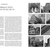 A magazine spread showcases an essay on shingle style architecture from "Shingle Style Houses" by Schiffer Publishing, Ltd. on the left, with a grid of ten black-and-white photos of historic homes and details on the right.
