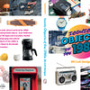 Front and back cover of "Iconic Objects of the 1980s" by Schiffer Publishing, Ltd., featuring cult designs and 1980s icons like roller skates, a jean jacket, cassette tapes, Air Jordans, a boombox, and a Rubik’s Cube.