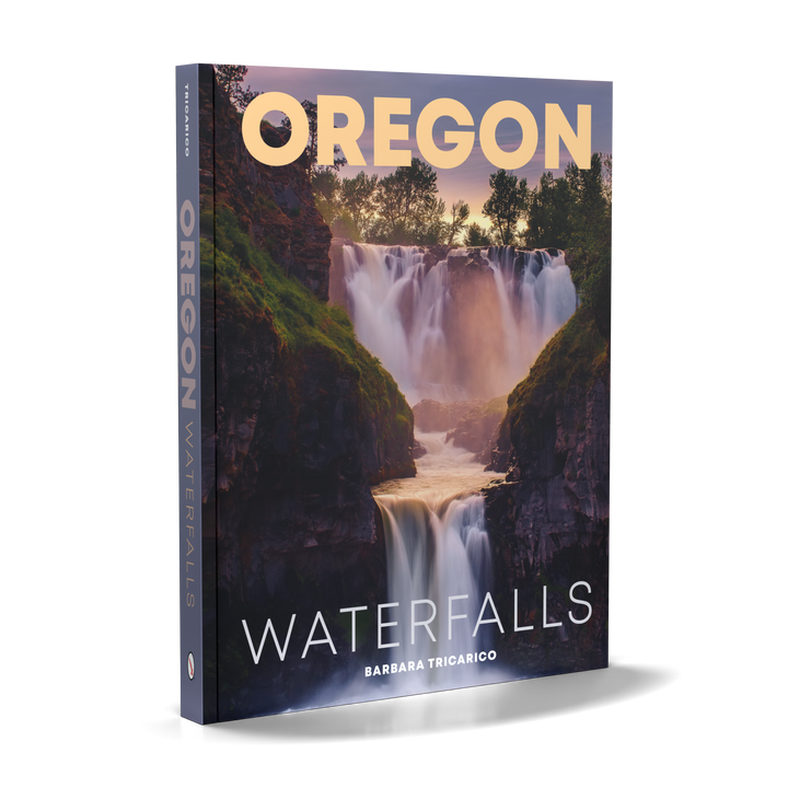 Discover "Oregon Waterfalls" by Schiffer Publishing, Ltd.—a captivating book showcasing stunning waterfalls and winding rivers, ideal for photography enthusiasts and anyone inspired by the natural beauty of Oregon.