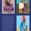 The back cover of Keepers of a Movement (Schiffer Publishing, Ltd.) displays a portrait in purple fabric, two dancers in a garden, and someone in blue with a Dalmatian, plus text highlighting Black artists and the impact of Black art.