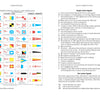 On the left is a chart of international maritime signal flags with letters, numbers, and meanings; on the right is a list of signals and flag combinations from the American Merchant Seaman's Manual, 8th Edition by Schiffer Publishing, Ltd.