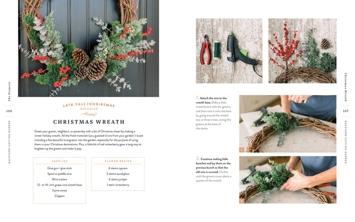 Begin your backyard flower gardening with "Backyard Cutting Garden" by Schiffer Publishing, Ltd.—a beginner-friendly guide with step-by-step photos to inspire you, from arranging pine, eucalyptus, berries, and pinecones to growing blooms.