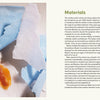 An open blue wrapper with golden-brown wax sits on a white surface. To the right, text from Schiffer Publishing, Ltd.’s Candle Whimsy discusses materials, sustainability, and guides beginners in choosing wax and creative candle shapes.