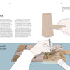 An illustration depicts hands using a wooden mallet and metal tool to stamp a design, with various wood stamping tools and a heat tool on the table. "Stamping on Wood" by Schiffer Publishing, Ltd. features text about leatherworking tools.