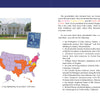 The Meet the Presidents: USA 250th Birthday Special Edition by Schiffer Publishing, Ltd. features a clean two-page spread on U.S. presidents with text columns, a White House photo, a 6-cent Lincoln stamp, and a U.S. map of presidential sites.