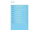 Table of contents with ten chapters in white text on a blue background details topics about the F-35 Lightning II by Schiffer Publishing, Ltd., including chapter page numbers. "Contents" is displayed as the heading at the top.