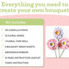 Create your own bouquet with the Bendable Blooms Chenille Stem Flower-Making Kit Cottage Garden by Schiffer Publishing, Ltd. This kit has supplies for 3 handmade felt flowers and includes all necessary materials plus instructions and a video guide.