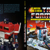 Front and back cover of Schiffer Publishing, Ltd.'s Unofficial Guide to Vintage Transformers, showcasing Transformer collectibles in battle; a large red robot stands on the left, with flying robots and explosions on the right.