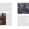 Two pages from "Sasquatches" by Schiffer Publishing, Ltd. feature images and descriptions of large and small tipi-like wooden structures in forests, exploring their mysterious origins and possible links to Sasquatch activity.