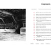 A black-and-white photo shows the interior of a barn with beams, tools, and barrels. Next to it is a table of contents for "The Historic Dutch American Barns of New Jersey and Southern New York" by Schiffer Publishing, Ltd.
