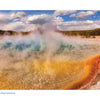 Experience the vivid blue, green, yellow, and orange rings and rising steam of Yellowstone National Park’s geothermal wonders with this Schiffer Publishing, Ltd. guide—set amid open landscapes, trees, and partly cloudy skies.