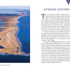 Aerial view of Cape Point on the Outer Banks, North Carolina, showing a sandy peninsula curving into ocean waters near Cape Hatteras, from the book "Outer Banks" by Schiffer Publishing, Ltd.