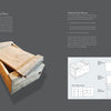 Traditional Japanese Woodworking by Schiffer Publishing, Ltd. is shown with a wooden toolbox on a gray background, alongside illustrated step-by-step English and Japanese instructions featuring labeled assembly diagrams and woodworking techniques.