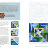 Designing for Foundation Paper Piecing by Schiffer Publishing, Ltd. features diagrams and directions for foundation paper piecing, with sketches, step-by-step illustrations, quilt design ideas, a finished geometric quilt, and instructional text.