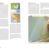 A spread from "Designing for Foundation Paper Piecing" by Schiffer Publishing, Ltd. shows pressing and joining fabric with photos on the left; on the right, hands trace lines over an eagle quilt design using a ruler and light table.