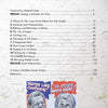 Table of contents page for "Robbie Conal" (Schiffer Publishing, Ltd.) with 13 chapter titles and two illustrated men’s portraits below, styled like Robbie Conal’s political art, featuring slogans: “Tastes Like Chicken” and “The Other White Meat!”.