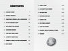 A table of contents with 18 chapters and page numbers on lined paper titled "CONTENTS," ideal for a fourth-grade science class or rock enthusiast, with a Grand Canyon-style grey rock illustration—Samantha Hansen Has Rocks in Her Head by Schiffer Publishing.