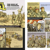 Knights of the Skull, Vol. 1 by Schiffer Publishing, Ltd. is a two-page comic highlighting German Panzer forces in World Wars I & II with tanks, warships, officer discussions, and military vehicles in an engaging graphic non-fiction format.