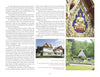A two-page spread in *Bucks County, Pennsylvania* by Schiffer Publishing, Ltd. describes local religious sites, with images of a golden Buddha statue, temple buildings, and a pyramid-shaped memorial amid trees and grass.