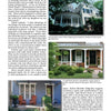 A magazine page titled Creating Curb Appeal by Schiffer Publishing, Ltd. features porch design tips and photos highlighting columns, seating, plants, and shaded areas to showcase front-of-the-home styles and enhance outdoor living spaces.