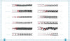 Meditative Zendoodles by Schiffer Publishing, Ltd. features 12 labeled rows of decorative border patterns—like Scissors, Honeycomb, and Sheet Music—in black, white, and red, ideal for zendoodling and relaxation through drawing.