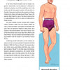 An illustrated man with slicked-back hair and a mustache models 1930s purple knit swim trunks. Next to him, text highlights Howard Hughes, one of the featured historic Texans in "Famous Texas Men" from Schiffer Publishing, Ltd.