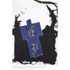 A blue and gold box sits on a black ink blot against white, evoking Provincetown’s abstract art—a scene inspired by Perspectives on the Provincetown Art Colony from Schiffer Publishing, Ltd.