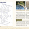 A spread from Schiffer Publishing, Ltd.'s "Antique New England Homes & Barns" shows a labeled timber joinery diagram on the left, with text and photos of timber frame construction and historic barn restoration details on the right.