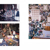 A collage of three photos: people holding a handmade quilt, a woman and child signing Magic & Memories by Schiffer Publishing, Ltd., and the lively International Quilt Festival hall celebrating the quilting community.
