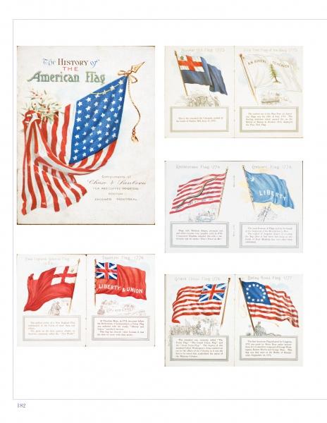 America's Patriotic Holidays by Schiffer Publishing, Ltd. showcases illustrated patriotic icons and historic American flags with descriptions, highlighting key moments in American history from colonial times to the Revolution.
