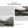 The book "Greetings from Richmond" by Schiffer Publishing, Ltd. features a Chapter Eight page on Monroe Park & the Fan District, showing two vintage black-and-white photos and describing the area's early 20th-century architecture.