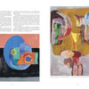 A two-page spread in Art From Cape Cod by Schiffer Publishing, Ltd. showcases text about William Freed on the left, with a colorful geometric abstract painting, and a vibrant organic abstract painting on the right.