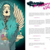 A striking digital illustration of a woman with turquoise hair, wings, and tattoos highlights "Roller Derby / Girl Gang" by Schiffer Publishing, Ltd., while an appendix celebrates creative, empowering women.
