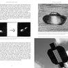 A page from "Unidentifiable Flying Objects" by Schiffer Publishing, Ltd. shows two black-and-white UFO illustrations, info on sightings, and a hand holding a UFO-shaped LEGO model against a blue sky with clouds.