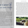 A two-page spread in Hudson Valley History and Mystery (Schiffer Publishing, Ltd.) showcases text about Major John André alongside photos of a stone bridge and manicured lawn, capturing the region’s legendary allure and mystery.