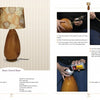 Schiffer Publishing, Ltd.'s "Gourd Lights" is a DIY guide for making a leaf-patterned gourd lamp, with a materials list and step-by-step instructions—drilling the gourd, adding the cord, securing parts, and stabilizing the base.