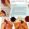 Step-by-step photos show hands sewing dark felt petals with red thread, highlighting jewelry-making from "Felt, Fiber, and Stone" by Schiffer Publishing, Ltd., and featuring typed instructions for crafting a felt daisy flower.